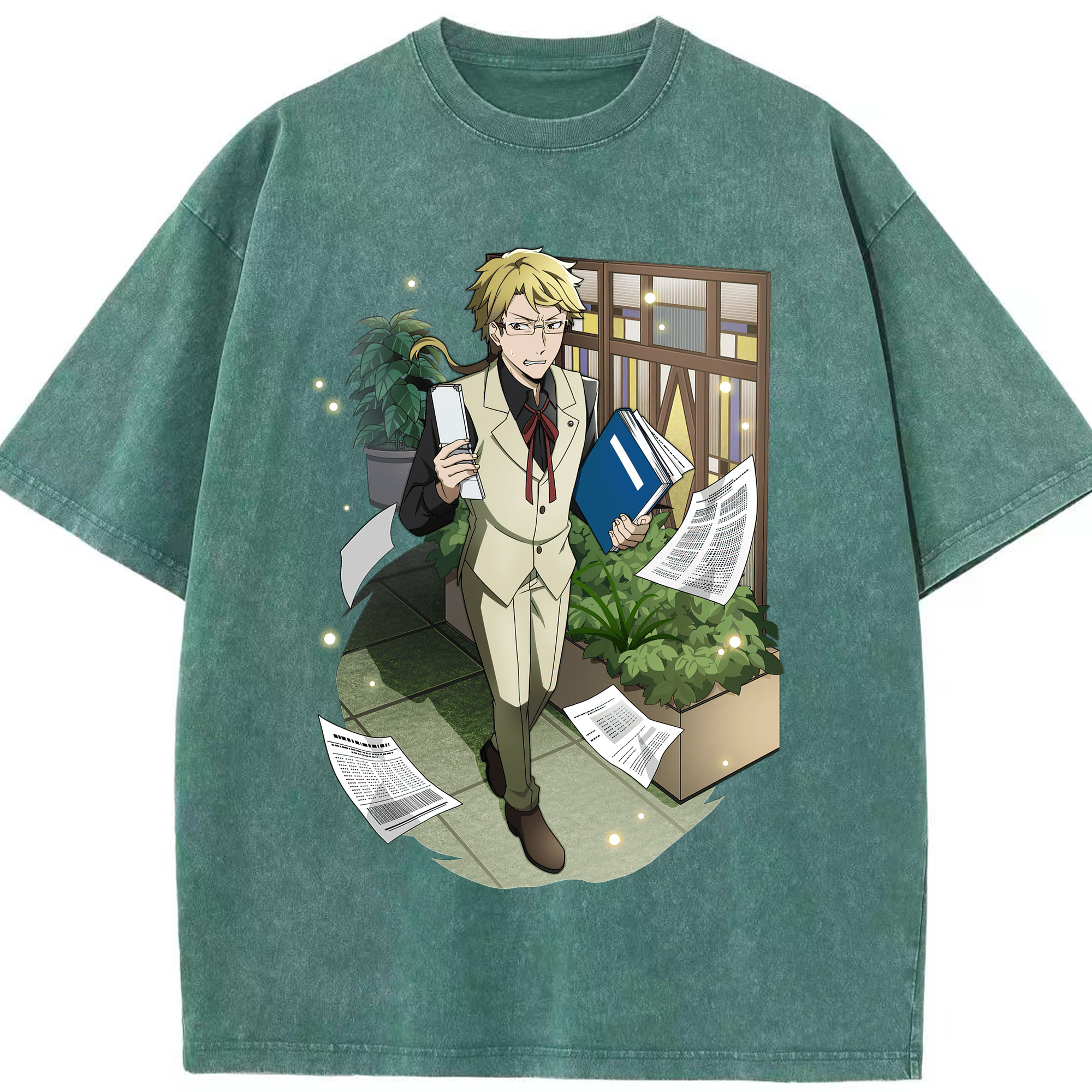 （画像用） 文豪ストレイドッグス Bungo Stray Dogs 綿100% ヴィンテージ風 半袖Tシャツ（フロントプリント）